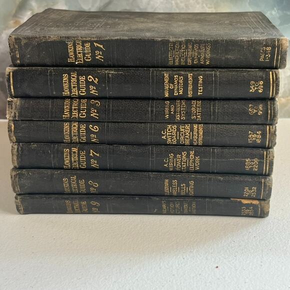 Antique Books Hawkins Electrical Guide Impression 1924-1925 1-2-3-6-7-8-9
